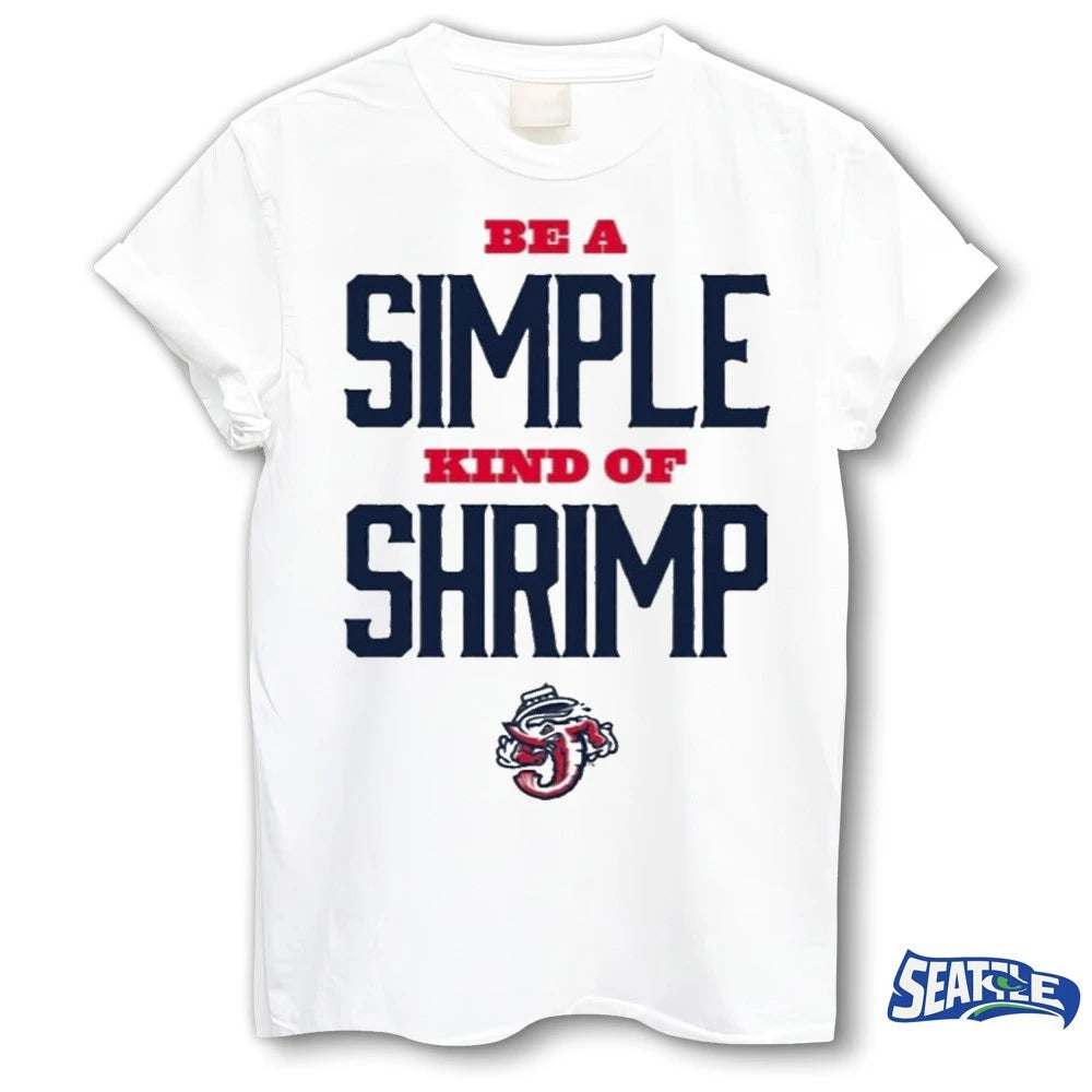 Official 2026 Giveaway Jacksonville Jumbo Shrimp Be a Simple Kind of Shrimp t-shirt