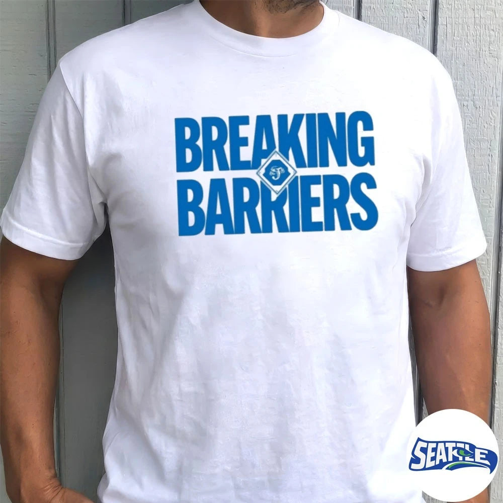 Official 2026 Giveaway Jacksonville Jumbo Shrimp Breaking Barriers t-shirt