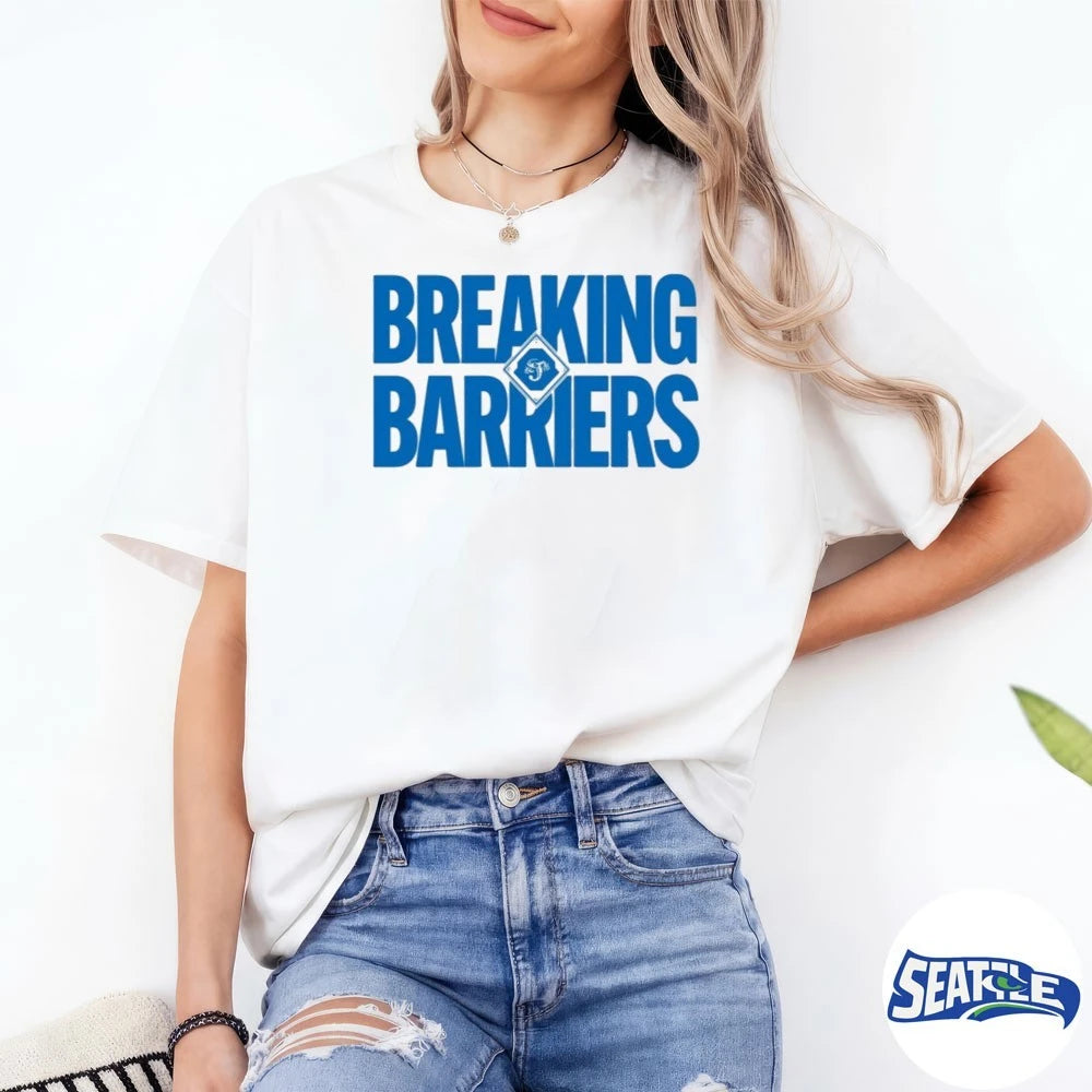 Official 2026 Giveaway Jacksonville Jumbo Shrimp Breaking Barriers t-shirt
