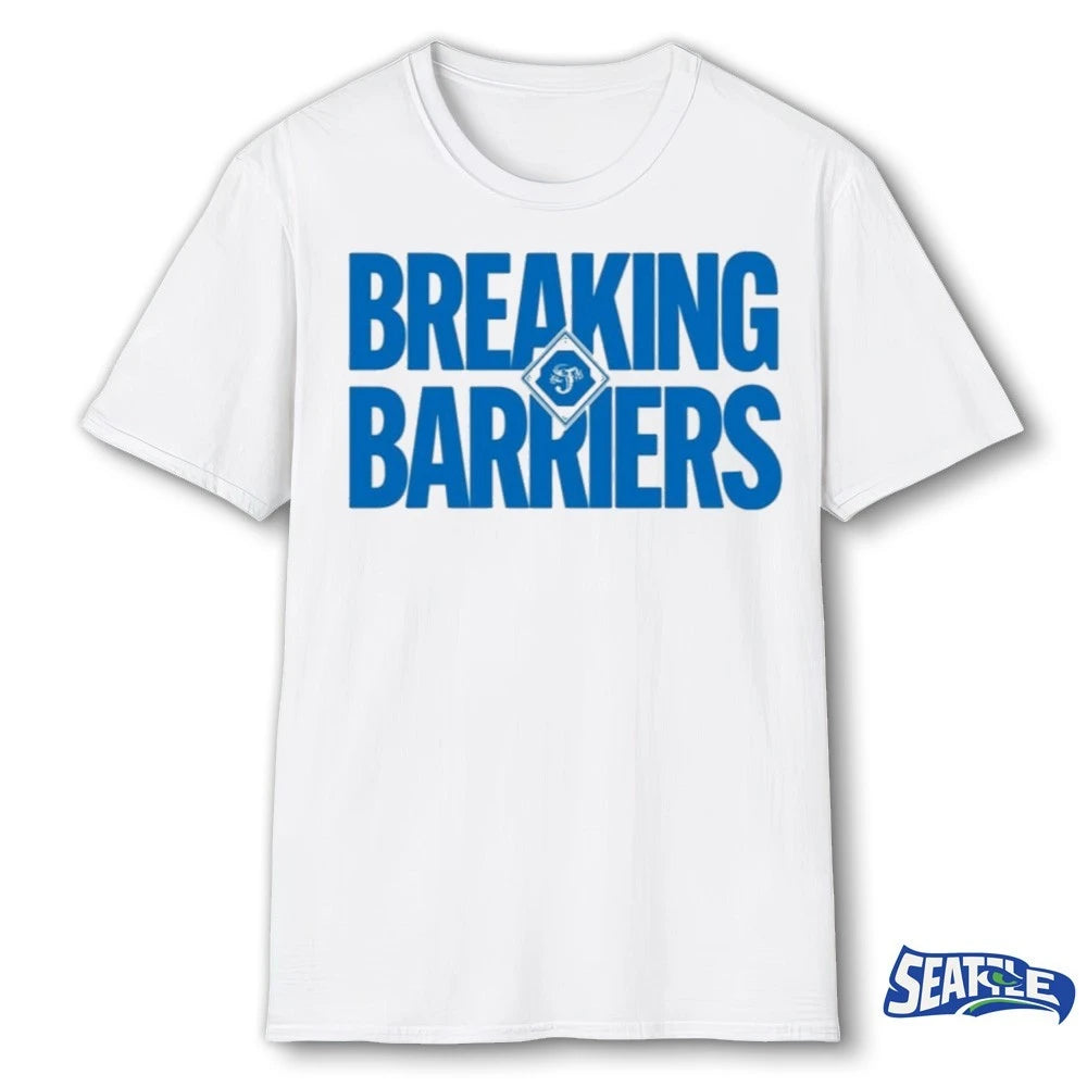 Official 2026 Giveaway Jacksonville Jumbo Shrimp Breaking Barriers t-shirt