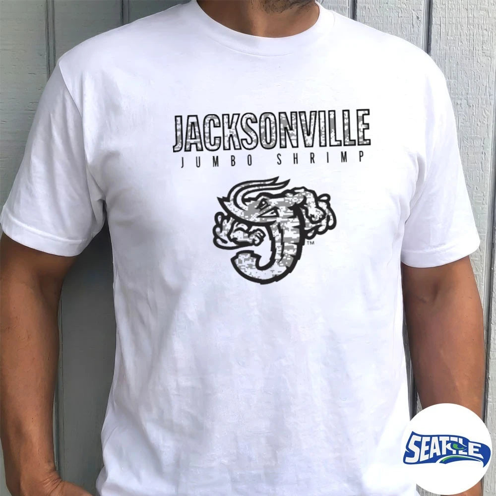 Official 2026 Giveaway Jacksonville Jumbo Shrimp Camouflage Shrimp t-shirt