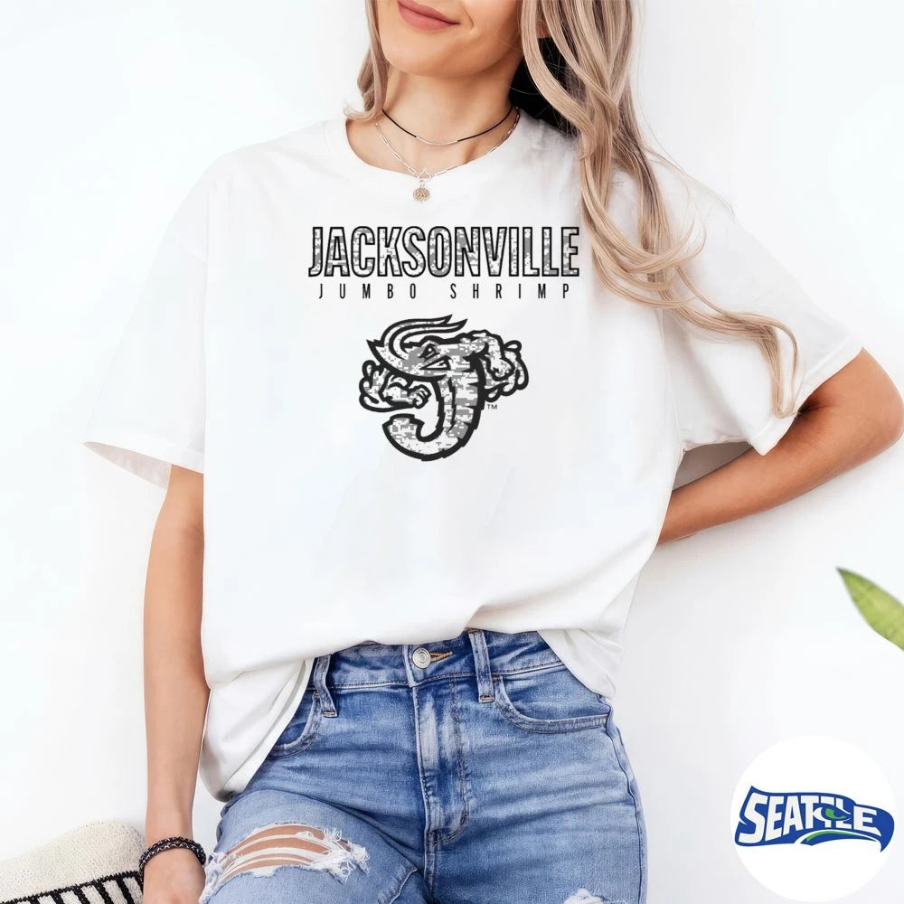 Official 2026 Giveaway Jacksonville Jumbo Shrimp Camouflage Shrimp t-shirt