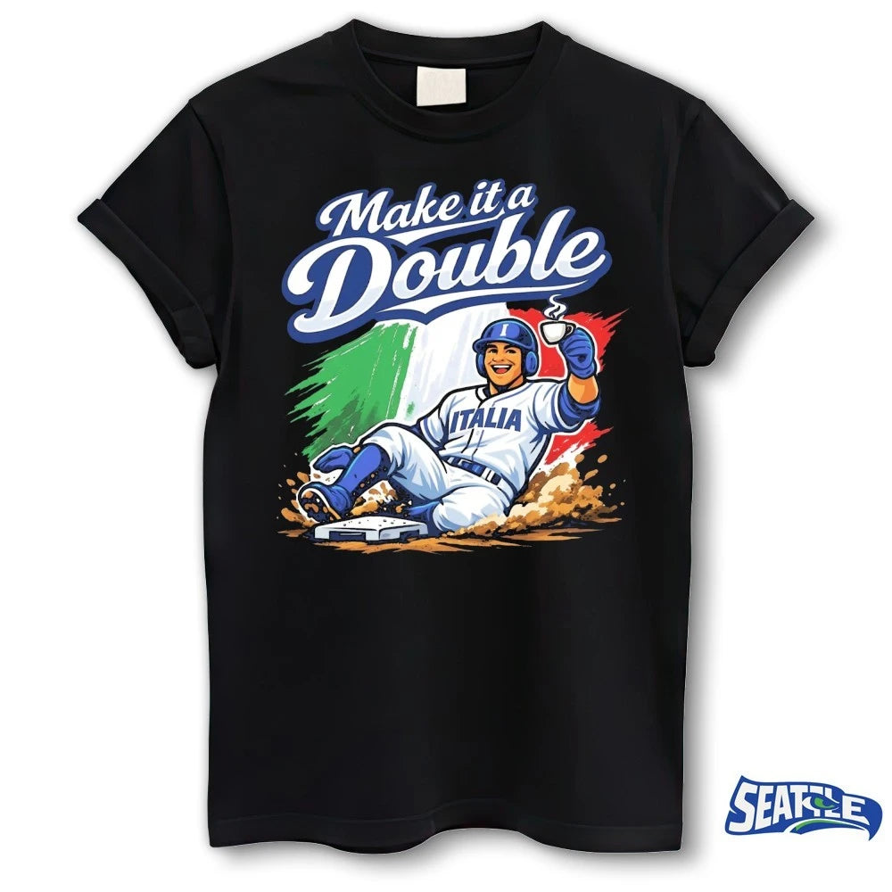 Official 2026 Make It A Double Italia Baseball Graphic t-shirt