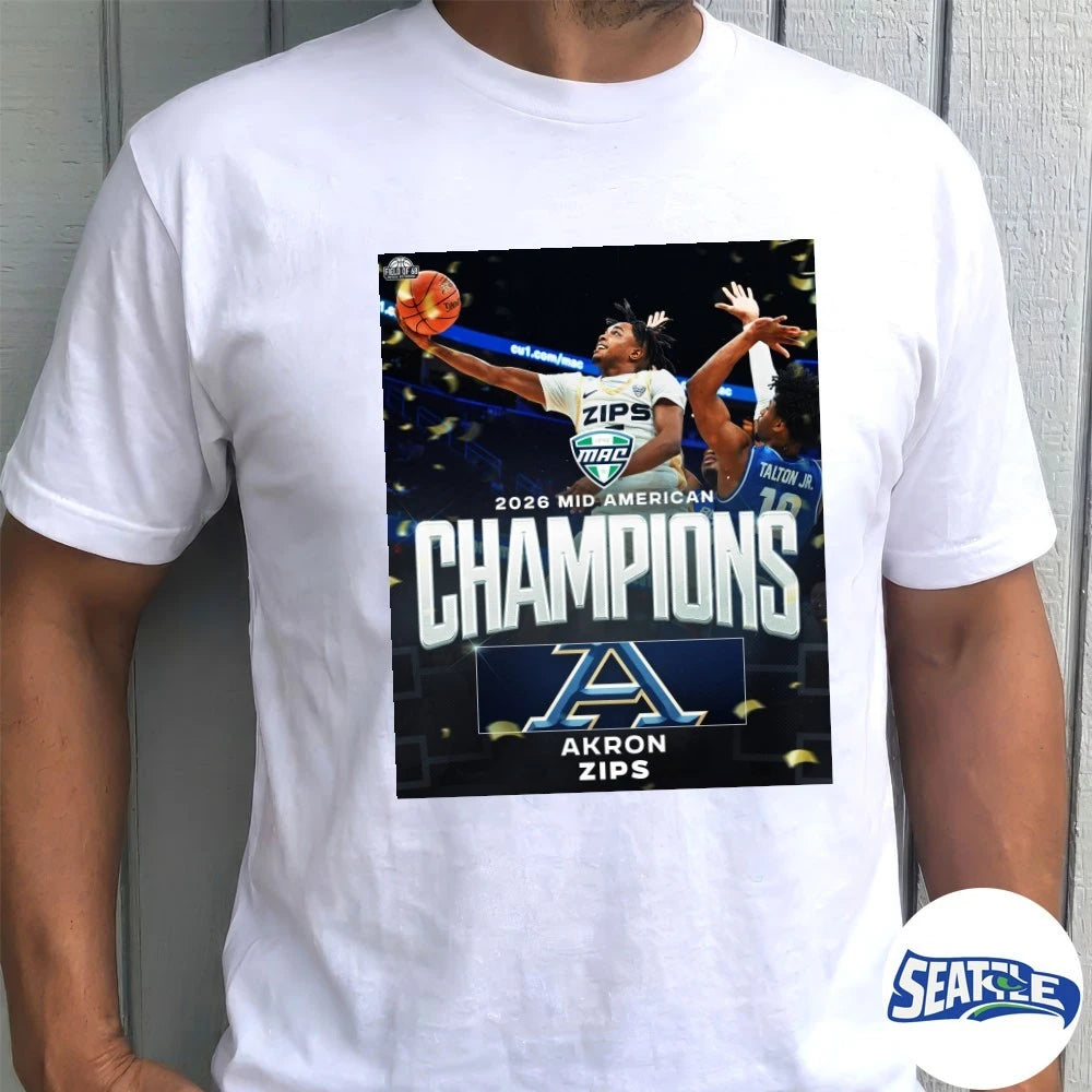 Official 2026 Mid-American Champions Conference Akron Zips Poster t-shirt