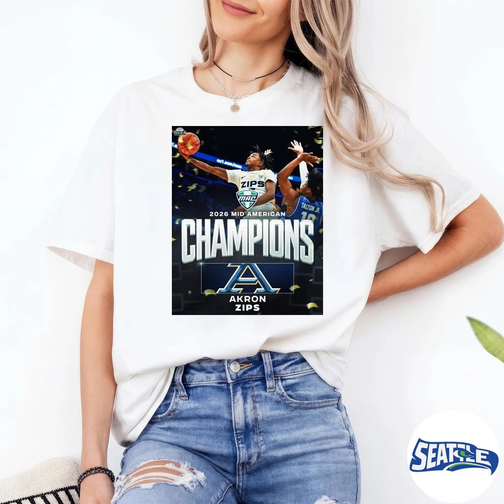 Official 2026 Mid-American Champions Conference Akron Zips Poster t-shirt