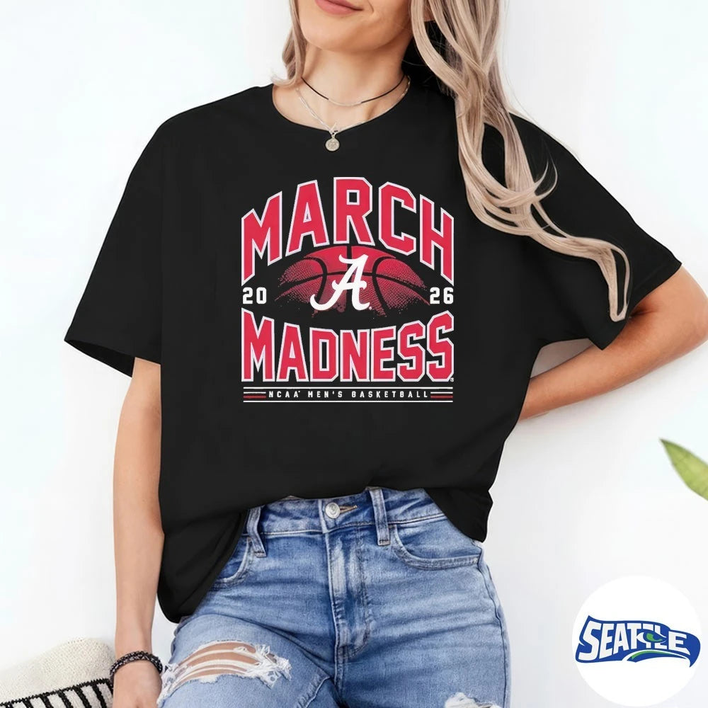 Official 2026 NCAA Men’s Basketball March Madness Alabama Fan t-shirt