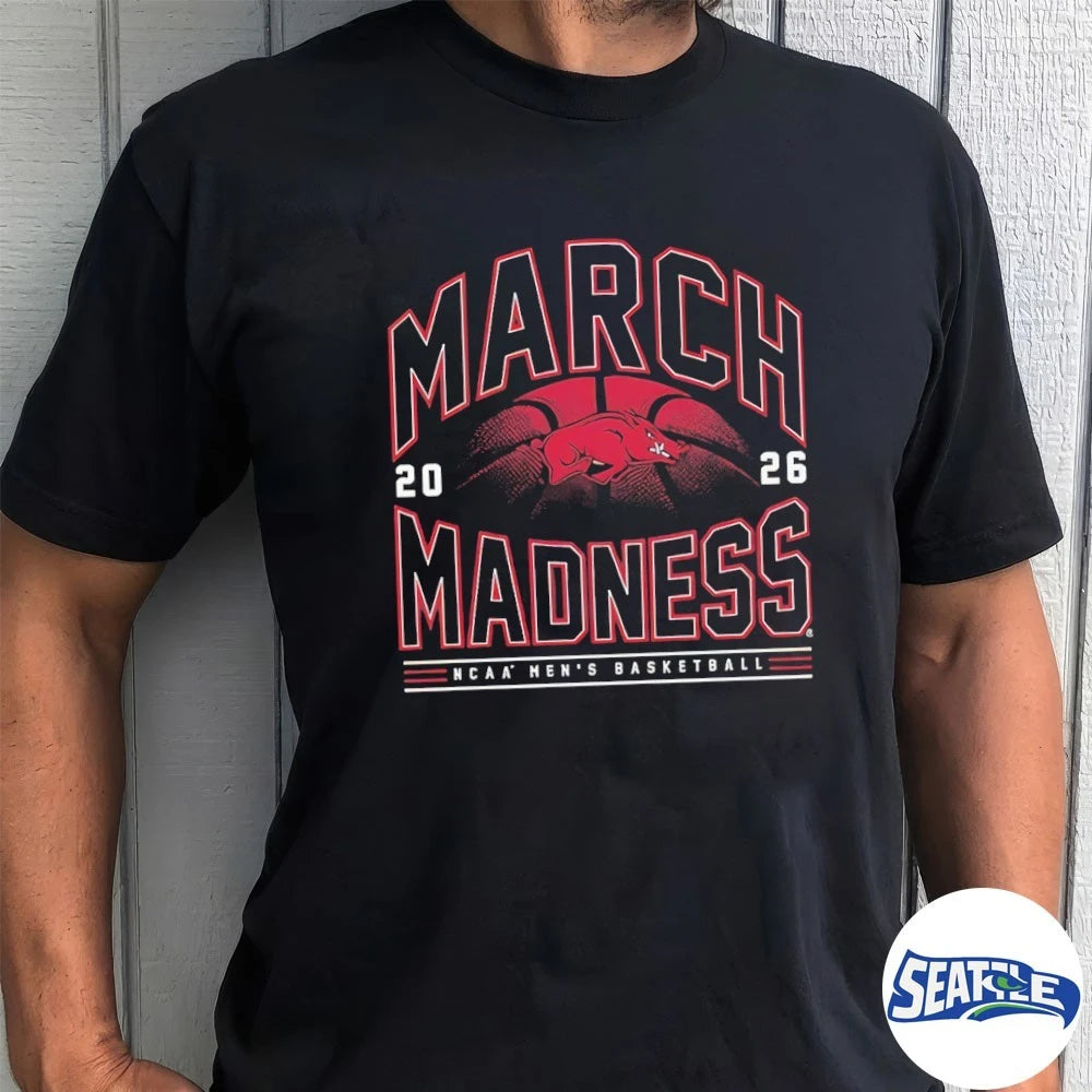 Official 2026 NCAA Men’s Basketball March Madness Arkansas Razorbacks Fan t-shirt