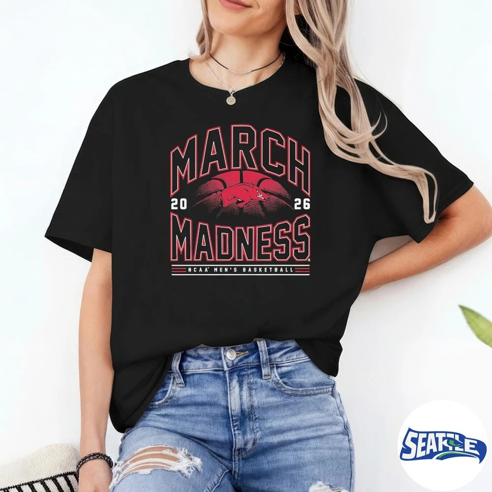 Official 2026 NCAA Men’s Basketball March Madness Arkansas Razorbacks Fan t-shirt