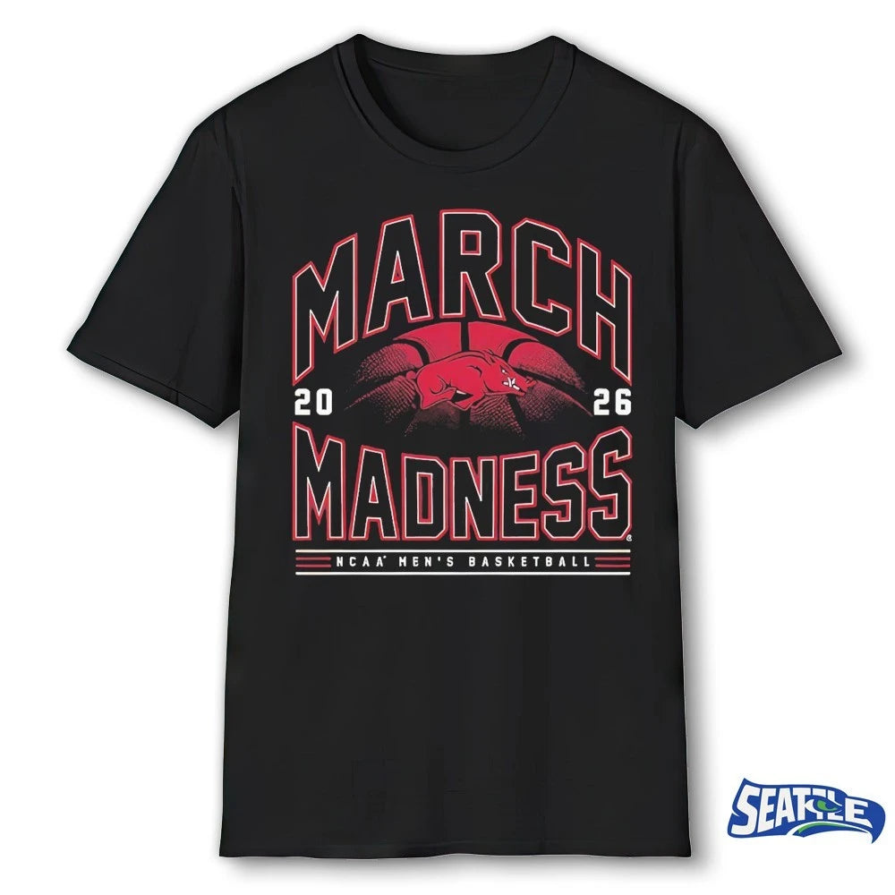 Official 2026 NCAA Men’s Basketball March Madness Arkansas Razorbacks Fan t-shirt