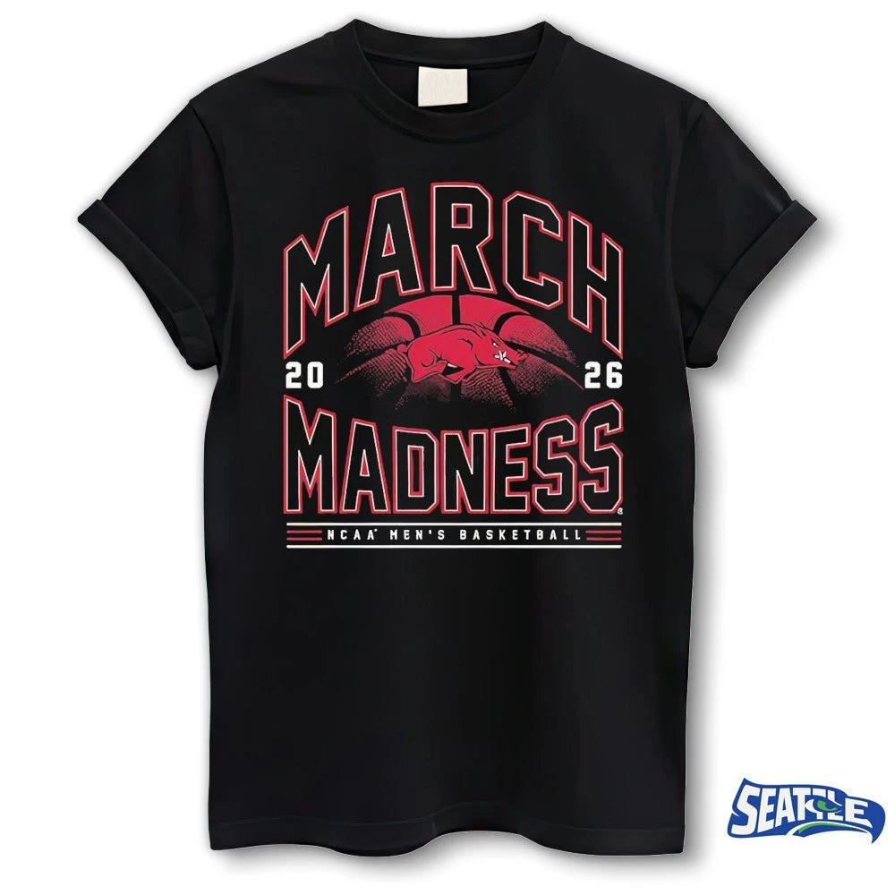 Official 2026 NCAA Men’s Basketball March Madness Arkansas Razorbacks Fan t-shirt