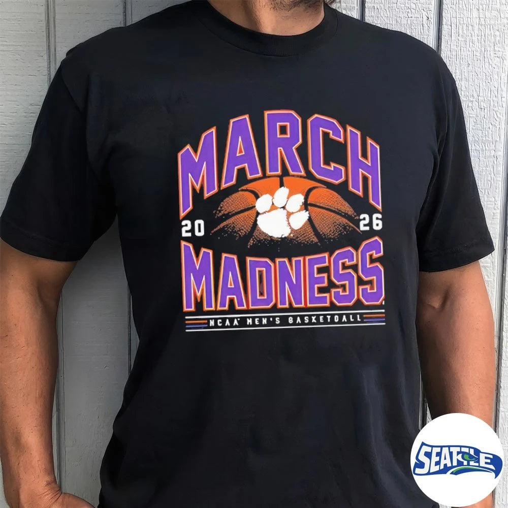 Official 2026 NCAA Men’s Basketball March Madness Clemson Tigers Fan t-shirt