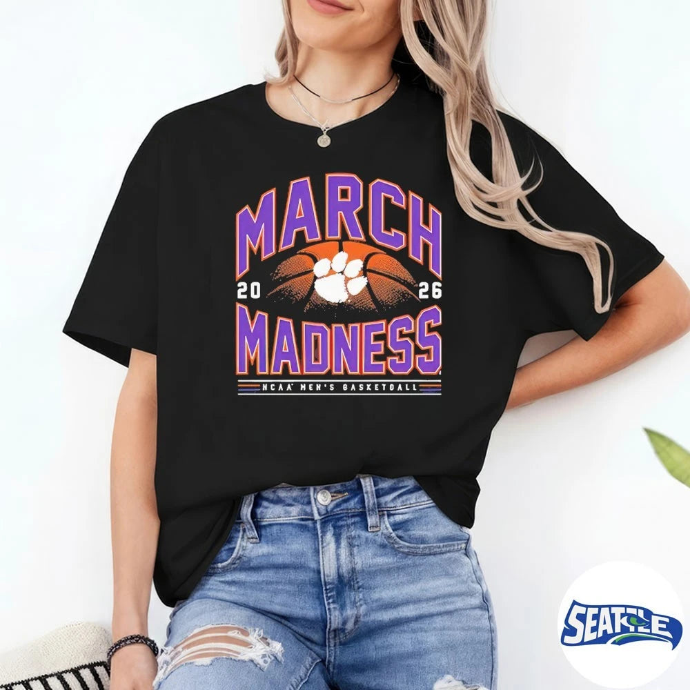 Official 2026 NCAA Men’s Basketball March Madness Clemson Tigers Fan t-shirt