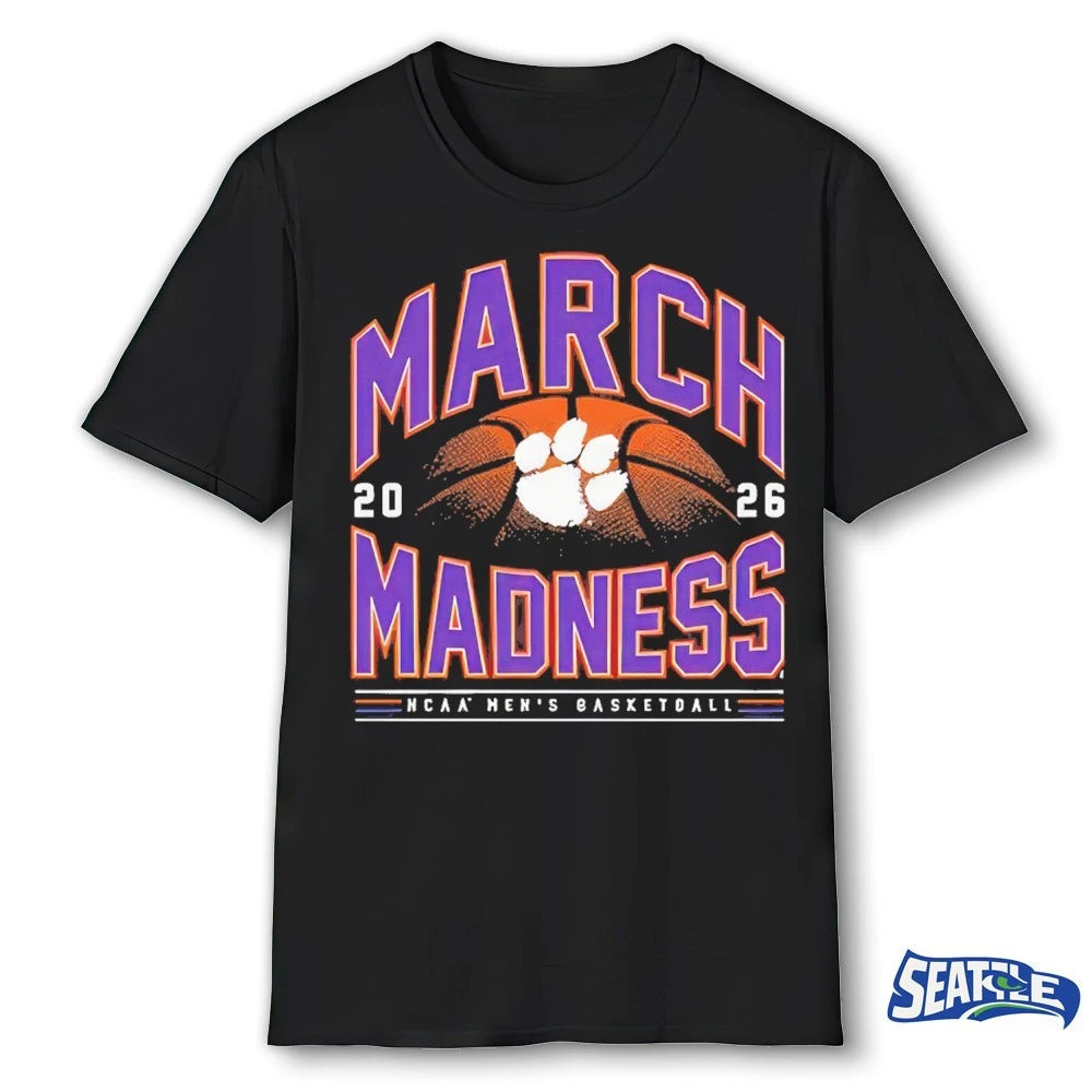 Official 2026 NCAA Men’s Basketball March Madness Clemson Tigers Fan t-shirt