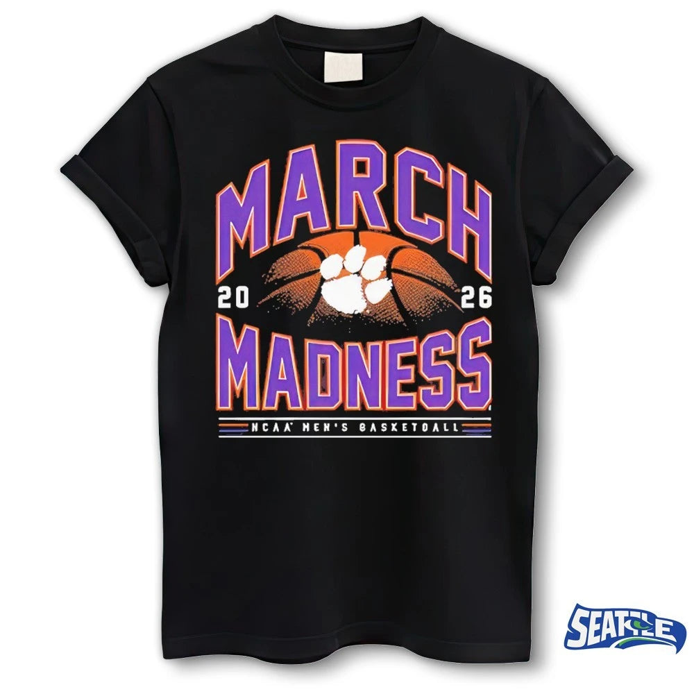 Official 2026 NCAA Men’s Basketball March Madness Clemson Tigers Fan t-shirt