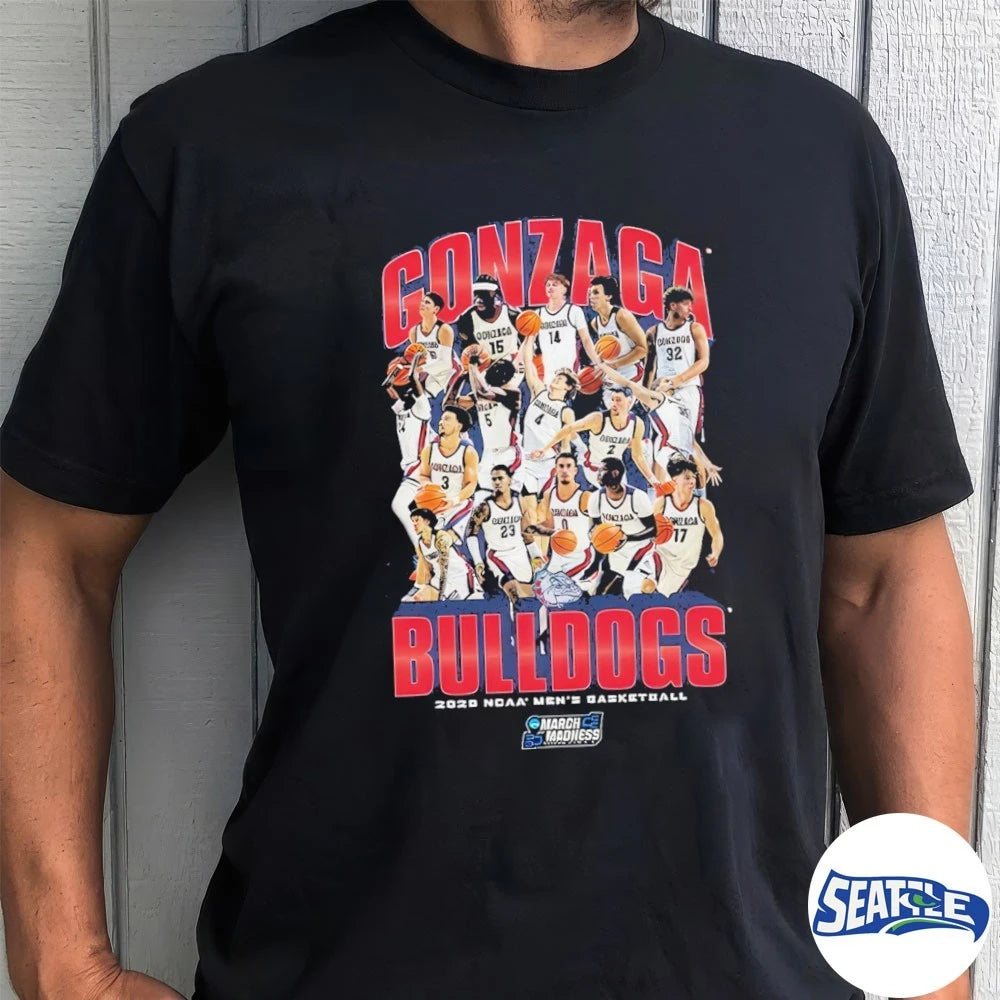 Official 2026 NCAA Men’s Basketball March Madness Gonzaga Bulldogs Team Collage Fan t-shirt