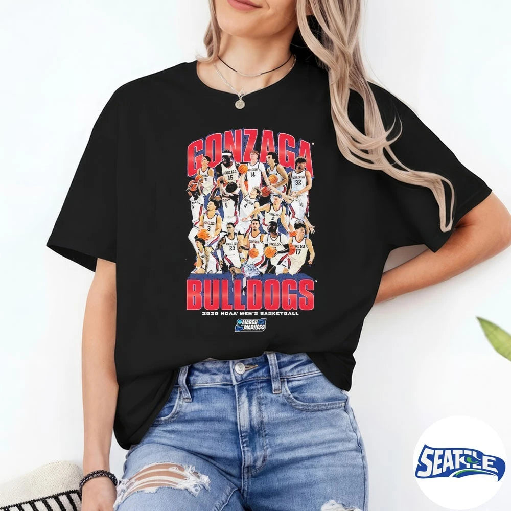 Official 2026 NCAA Men’s Basketball March Madness Gonzaga Bulldogs Team Collage Fan t-shirt