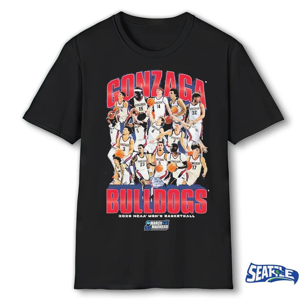 Official 2026 NCAA Men’s Basketball March Madness Gonzaga Bulldogs Team Collage Fan t-shirt