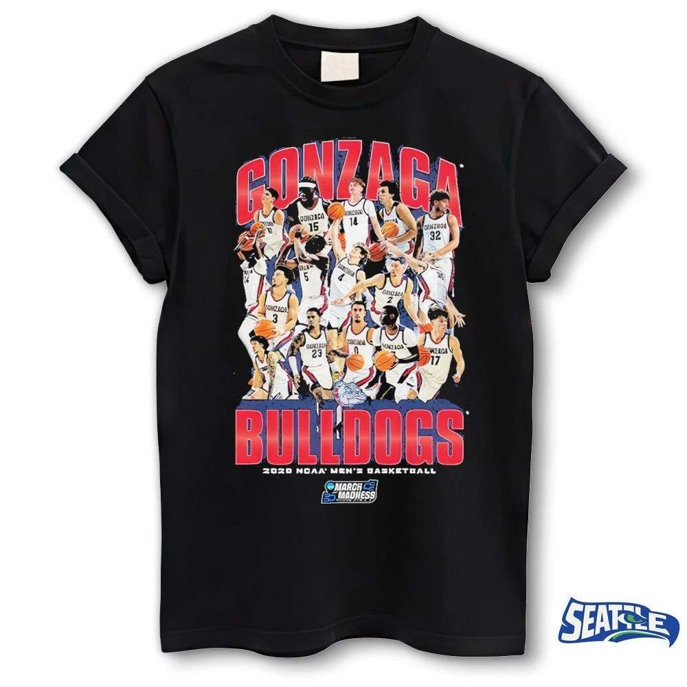 Official 2026 NCAA Men’s Basketball March Madness Gonzaga Bulldogs Team Collage Fan t-shirt