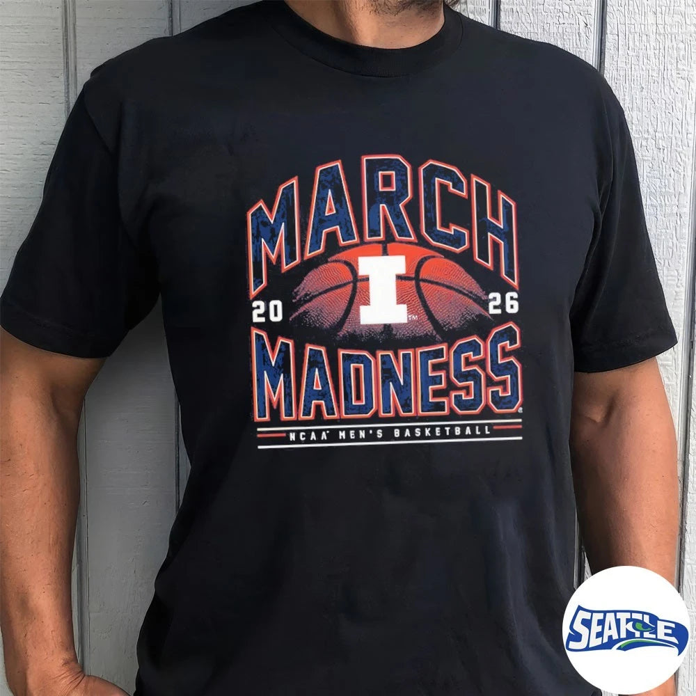 Official 2026 NCAA Men’s Basketball March Madness Illinois Fan t-shirt