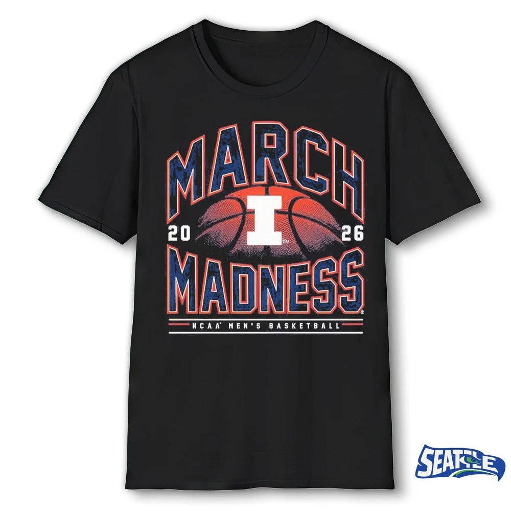 Official 2026 NCAA Men’s Basketball March Madness Illinois Fan t-shirt