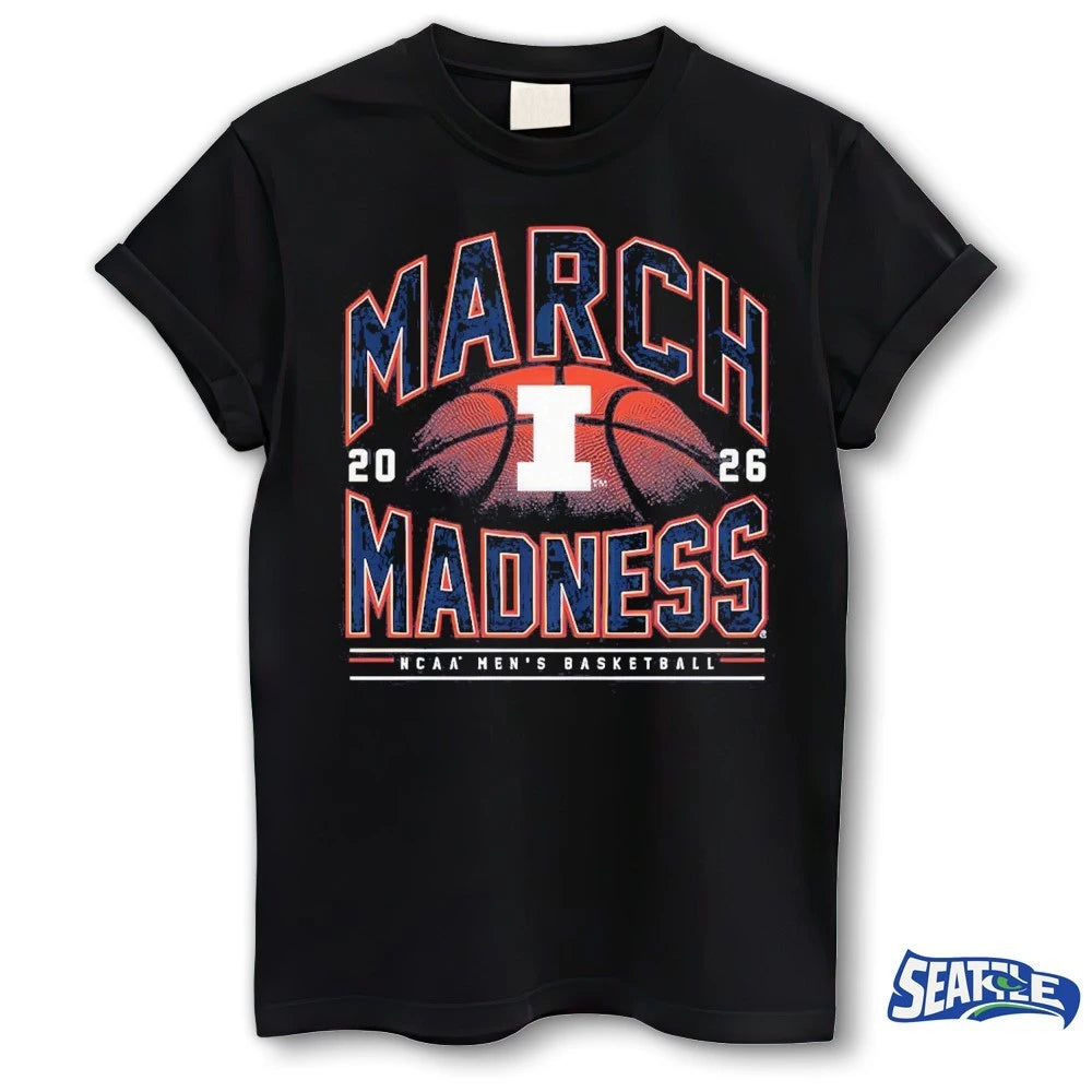 Official 2026 NCAA Men’s Basketball March Madness Illinois Fan t-shirt