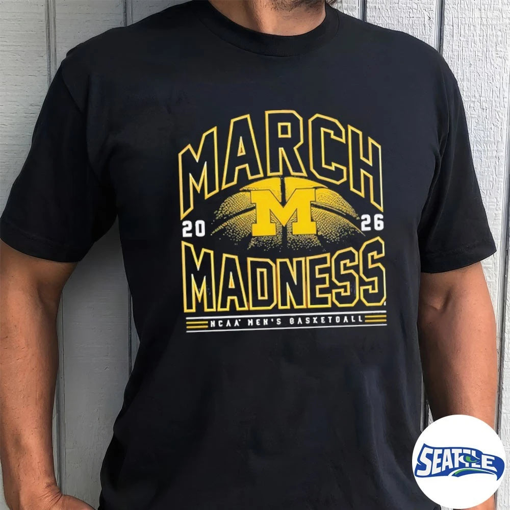 Official 2026 NCAA Men’s Basketball March Madness Michigan Fan t-shirt