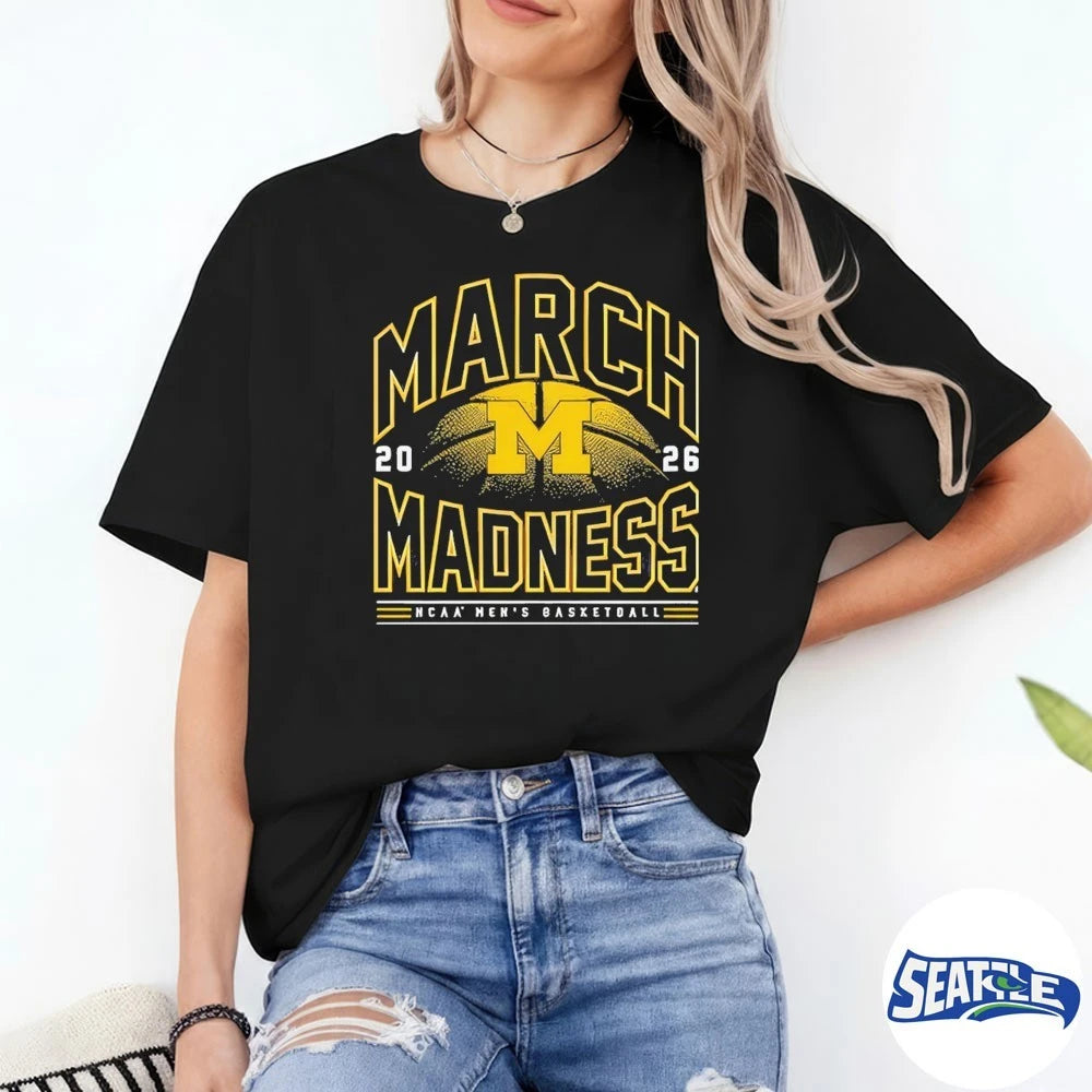 Official 2026 NCAA Men’s Basketball March Madness Michigan Fan t-shirt