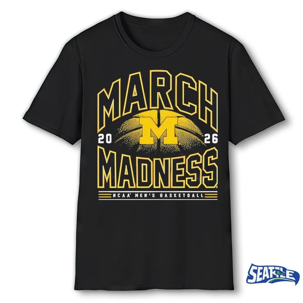 Official 2026 NCAA Men’s Basketball March Madness Michigan Fan t-shirt