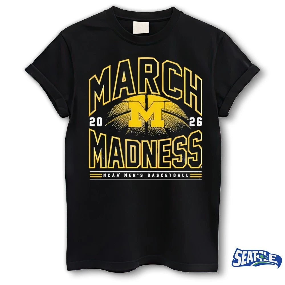 Official 2026 NCAA Men’s Basketball March Madness Michigan Fan t-shirt