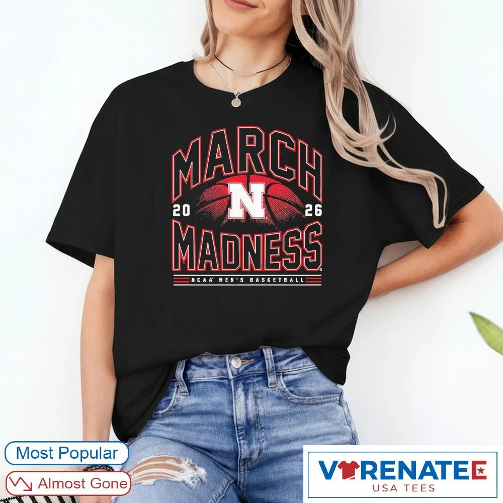Official 2026 NCAA Men’s Basketball March Madness Nebraska Fan T-Shirt