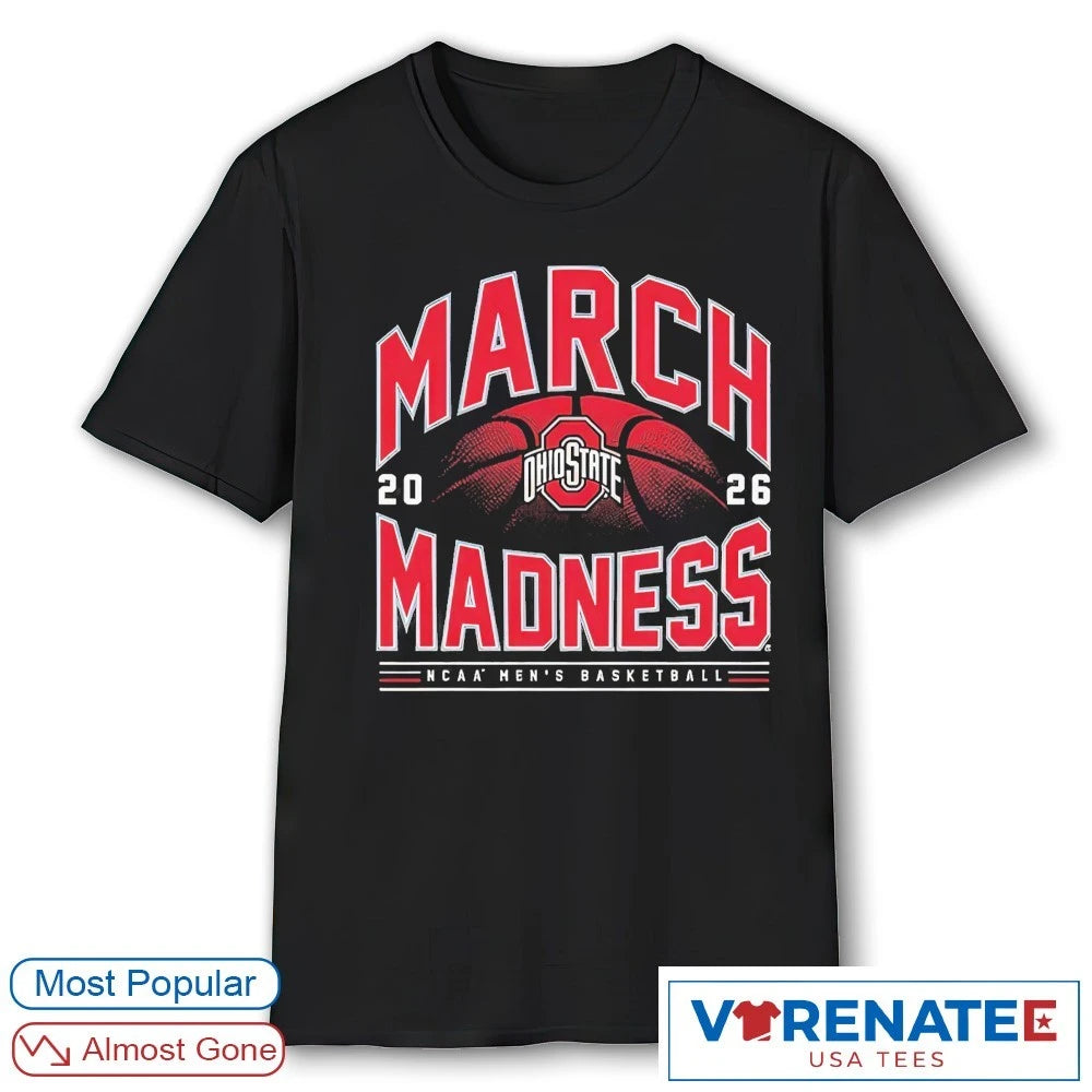 Official 2026 NCAA Men’s Basketball March Madness Ohio State Fan T-Shirt