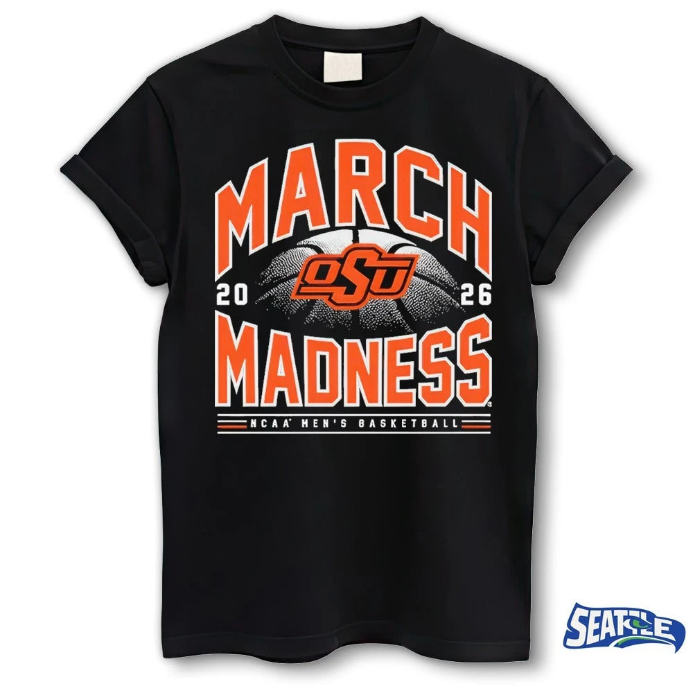 Official 2026 NCAA Men’s Basketball March Madness Oklahoma State Fan t-shirt