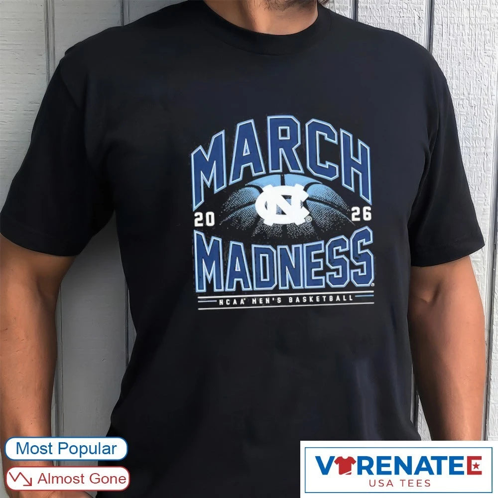 Official 2026 NCAA Men’s Basketball March Madness UNC Fan T-Shirt