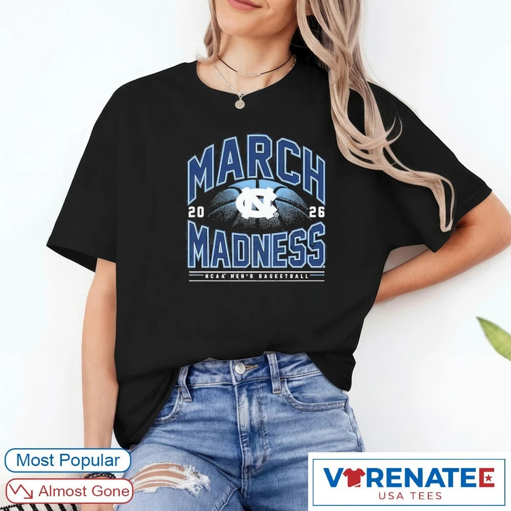Official 2026 NCAA Men’s Basketball March Madness UNC Fan T-Shirt
