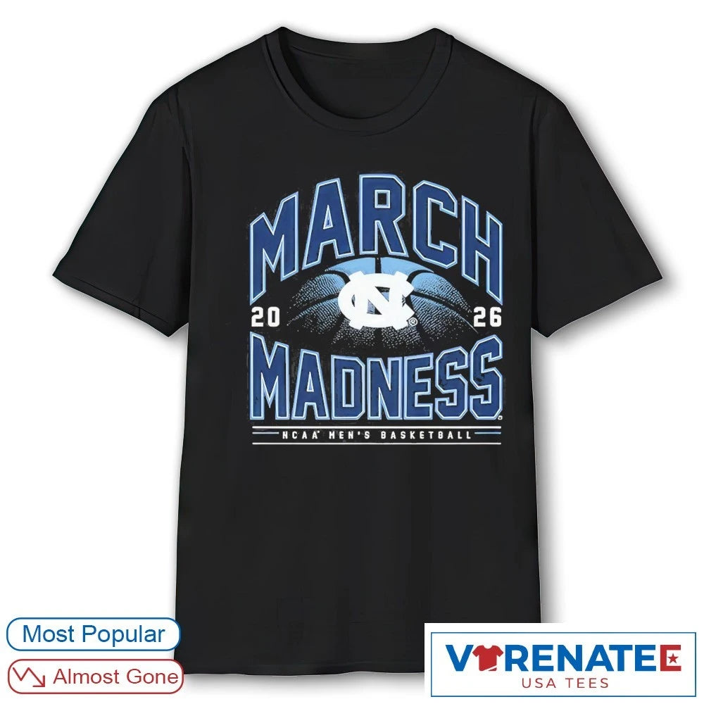 Official 2026 NCAA Men’s Basketball March Madness UNC Fan T-Shirt