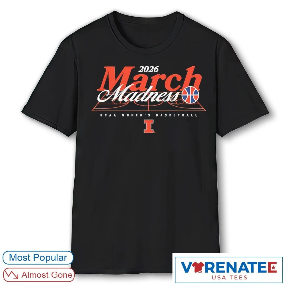Official 2026 NCAA Women’s Basketball March Madness Illinois Fan T-Shirt