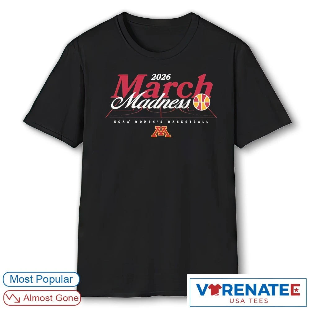 Official 2026 NCAA Women’s Basketball March Madness Minnesota Fan T-Shirt