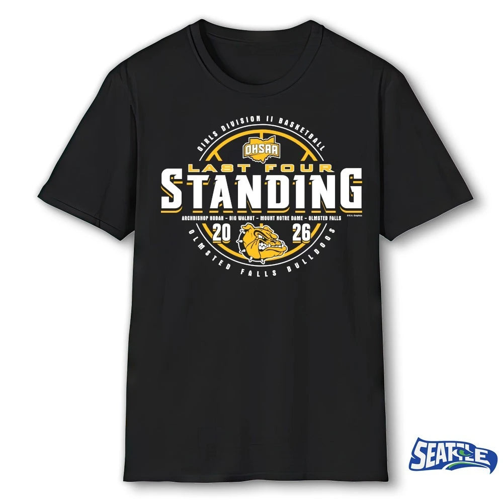 Official 2026 OHSAA Girls Basketball D2 Last Four Standing Olmsted Falls Bulldogs t-shirt