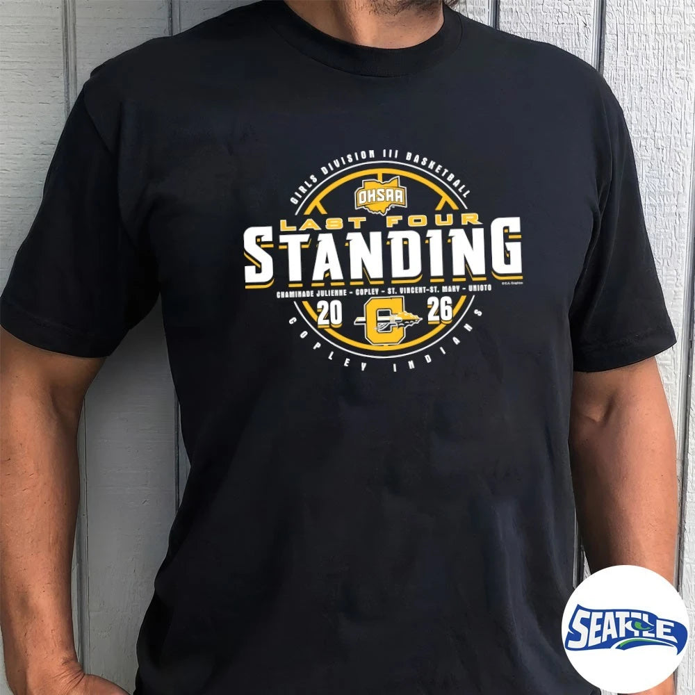 Official 2026 OHSAA Girls Basketball D3 Last Four Standing Copley Indians t-shirt