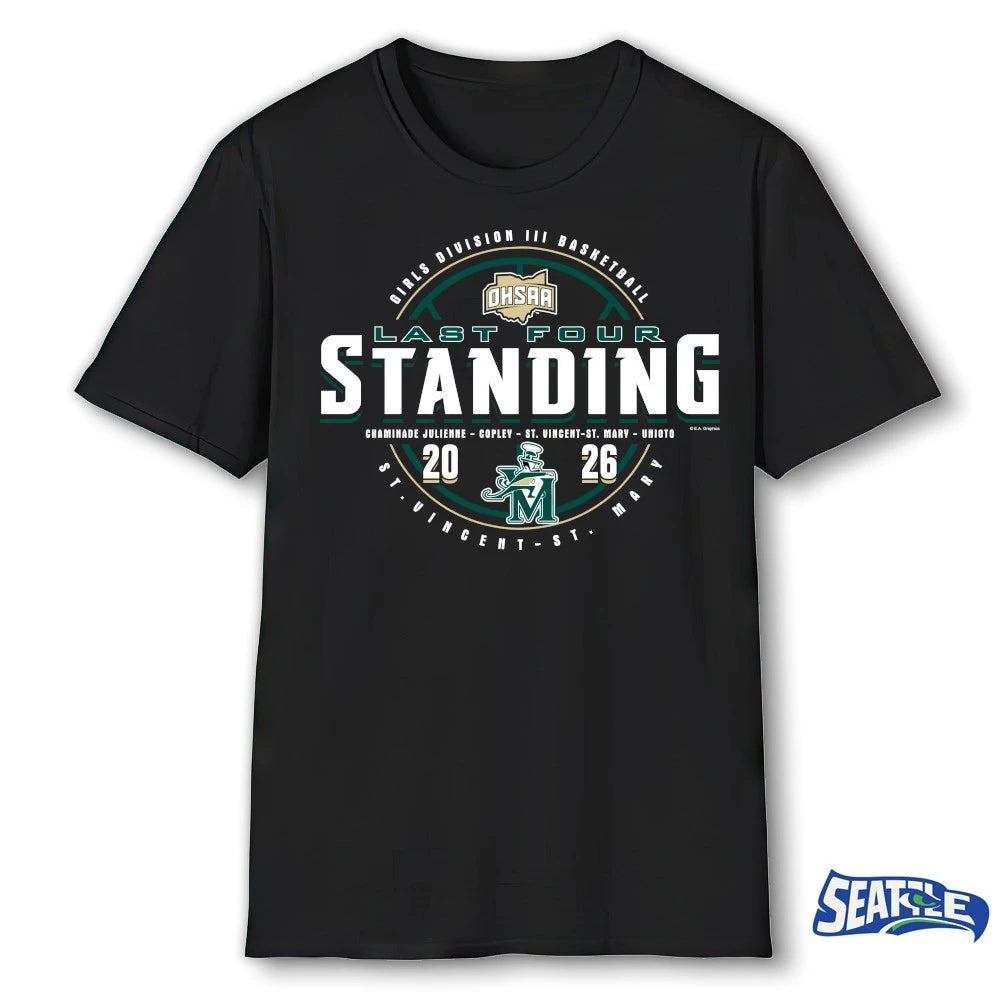 Official 2026 OHSAA Girls Basketball D3 Last Four Standing St. Vincent-St. Mary t-shirt