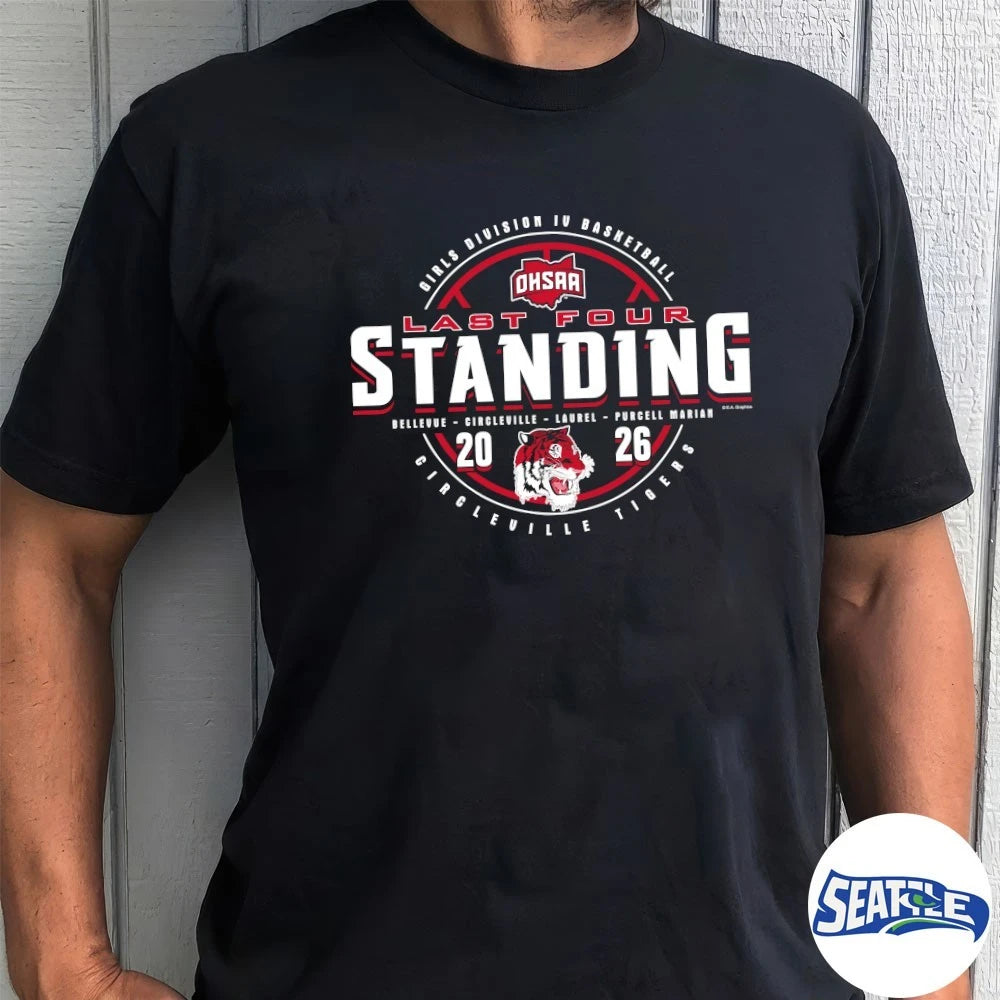 Official 2026 OHSAA Girls Basketball D4 Last Four Standing Circleville Tigers t-shirt