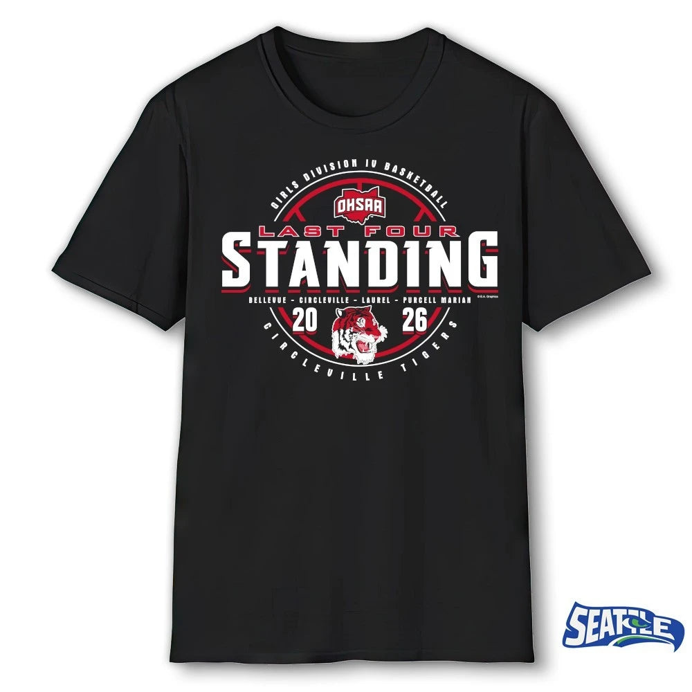 Official 2026 OHSAA Girls Basketball D4 Last Four Standing Circleville Tigers t-shirt