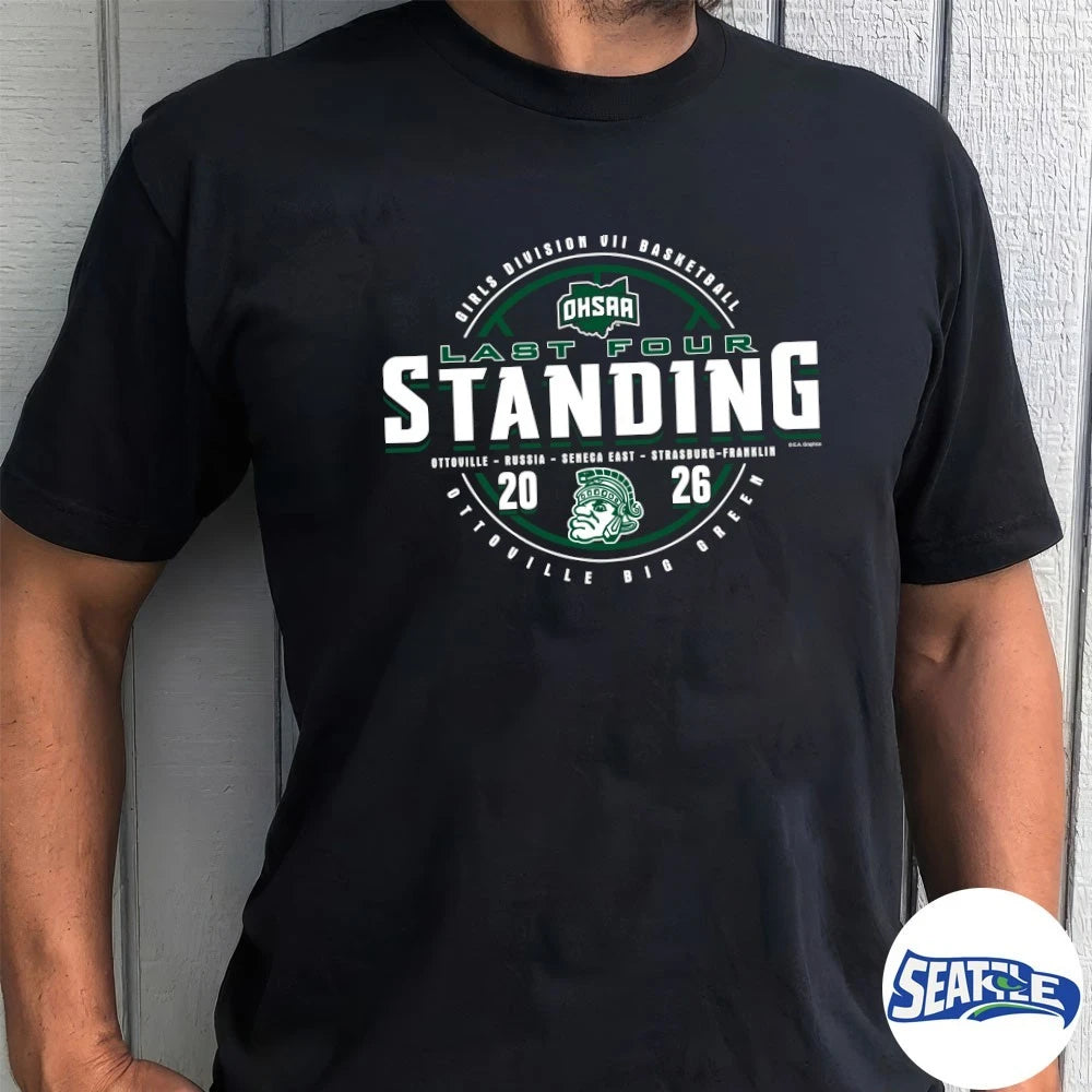 Official 2026 OHSAA Girls Basketball D7 Last Four Standing Ottoville Big Green t-shirt