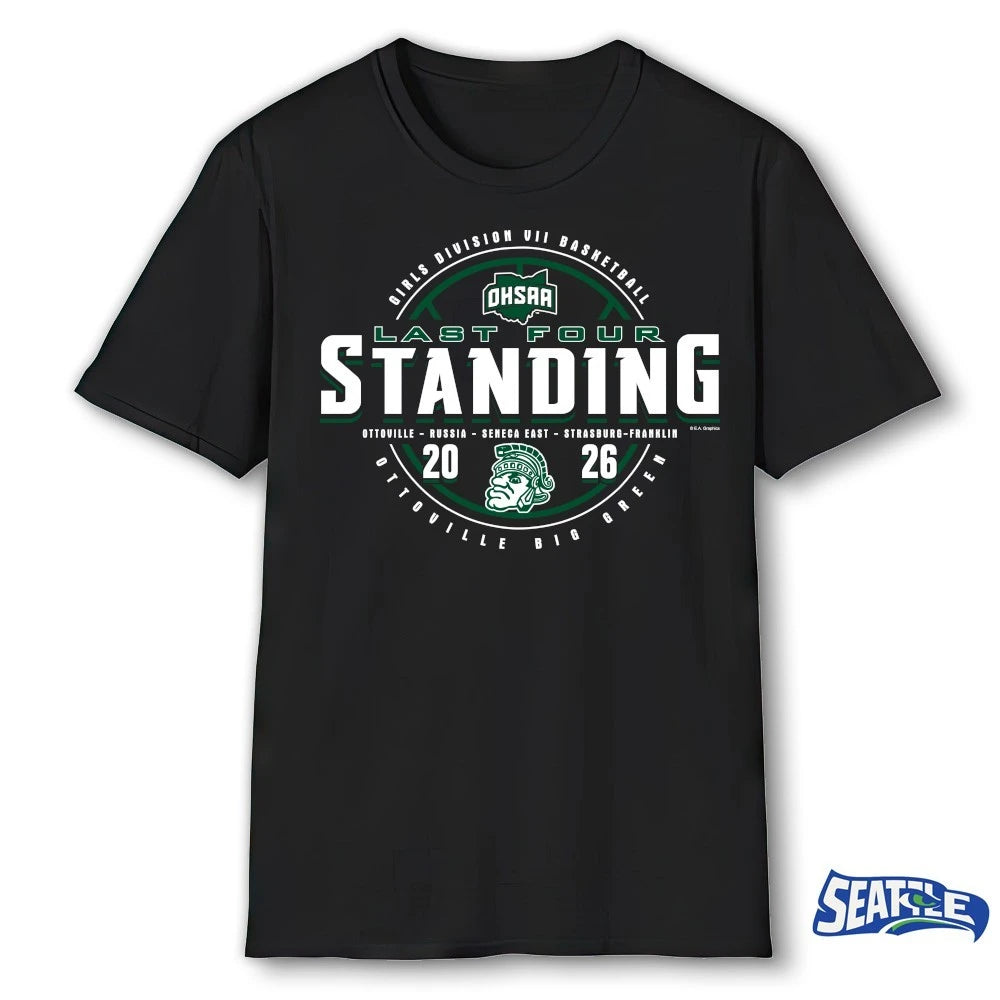 Official 2026 OHSAA Girls Basketball D7 Last Four Standing Ottoville Big Green t-shirt
