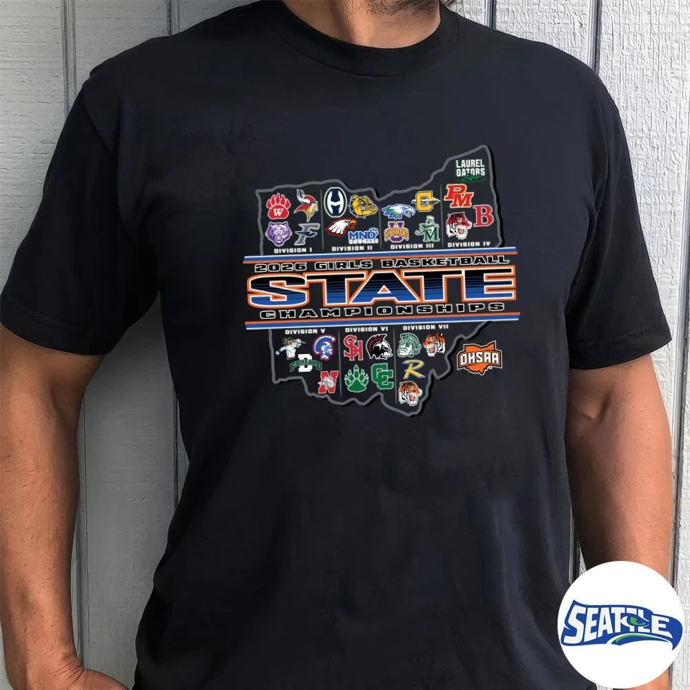 Official 2026 OHSAA Girls Basketball State Championships Logos t-shirt