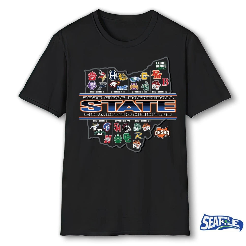 Official 2026 OHSAA Girls Basketball State Championships Logos t-shirt