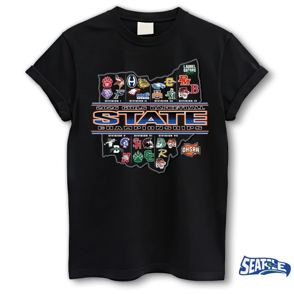 Official 2026 OHSAA Girls Basketball State Championships Logos t-shirt