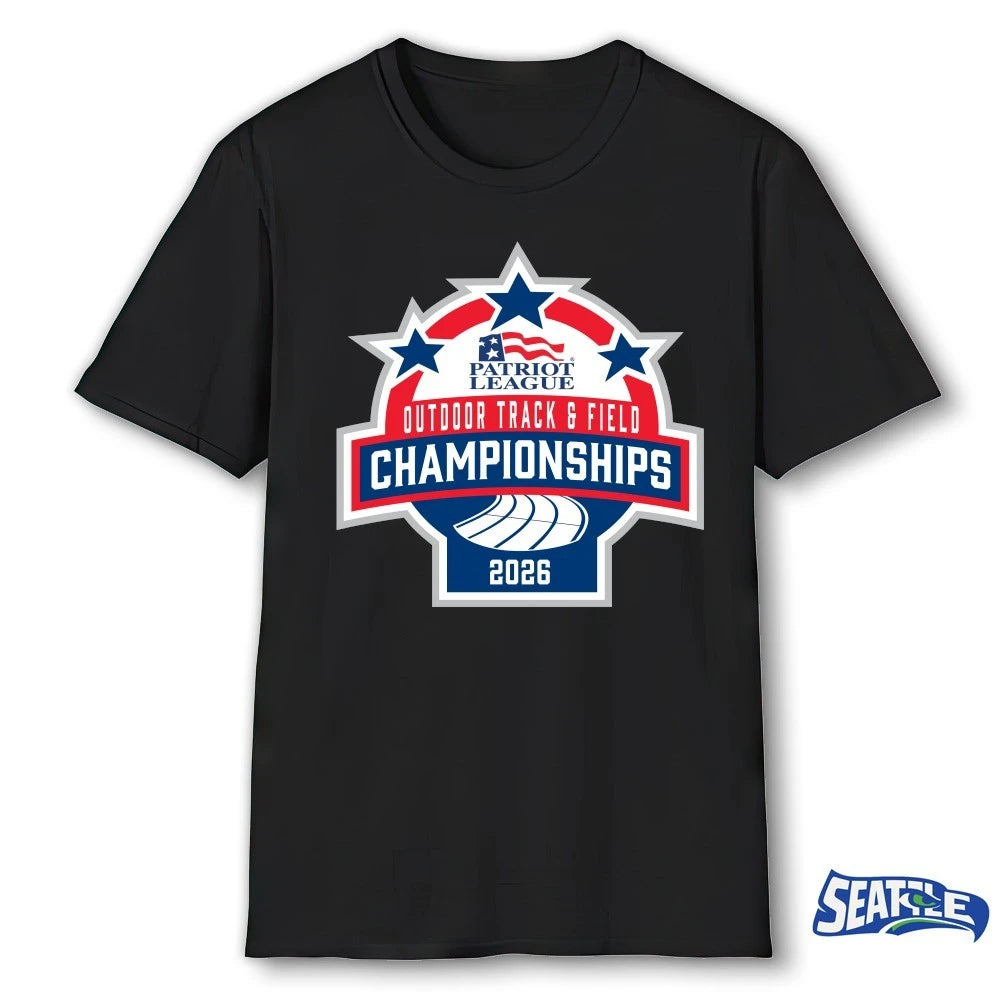 Official 2026 Patriot League Outdoor Track and Field Championship t-shirt