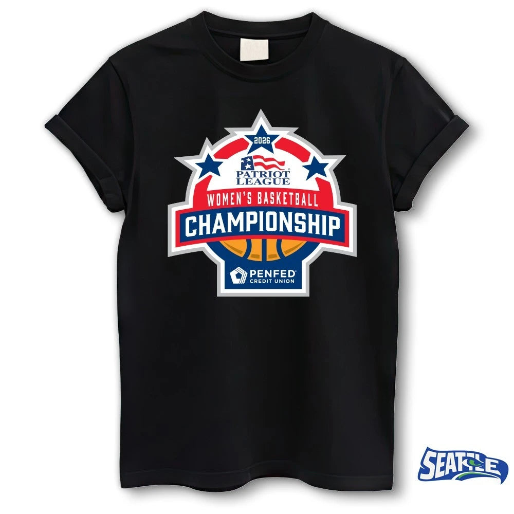 Official 2026 PenFed Credit Union Patriot League Women’s Basketball Championship t-shirt