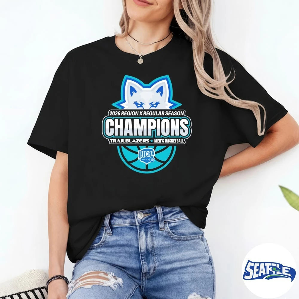 Official 2026 Region X Regular Season Champions Trailblazers Men’s Basketball t-shirt